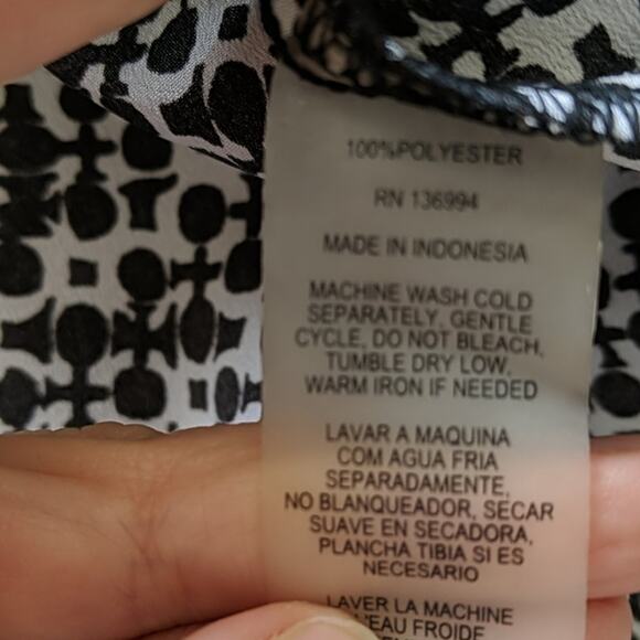NWT Milano Black/White Blouse, M - Picture 6 of 6